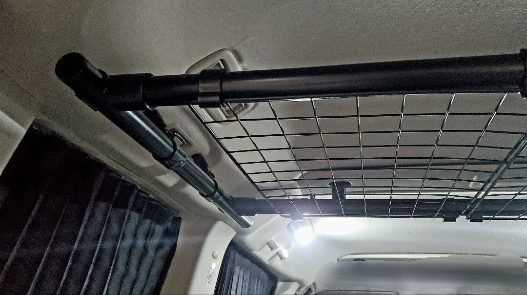 三菱 デリカD5 MC前期専用 サイドバー60cm左右2本&ワイヤーネット付き