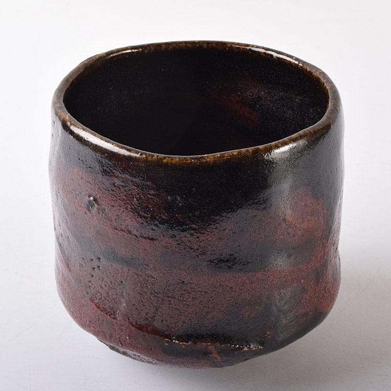 Gojyo 茶道具　楽吉左衛門作　黒楽筒茶碗　仕覆付　共箱　M　R8725