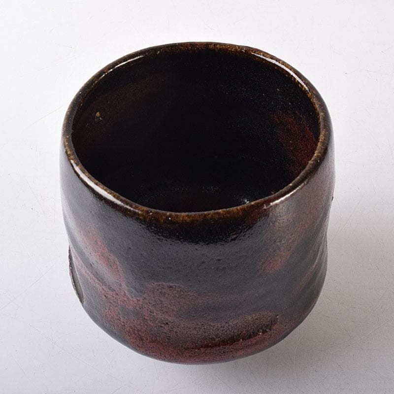 Gojyo 茶道具　楽吉左衛門作　黒楽筒茶碗　仕覆付　共箱　M　R8725