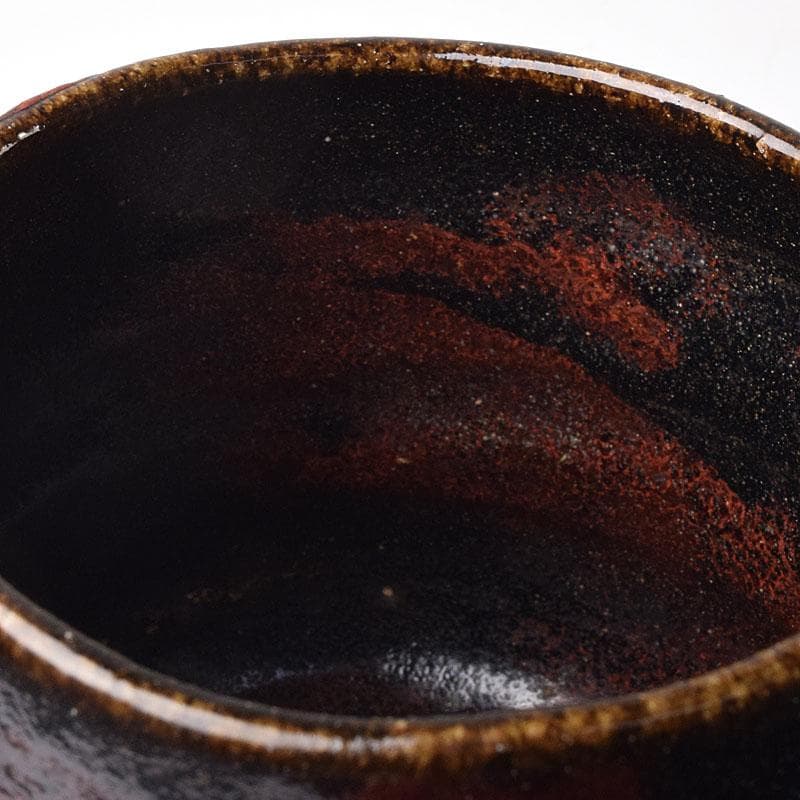 Gojyo 茶道具　楽吉左衛門作　黒楽筒茶碗　仕覆付　共箱　M　R8725