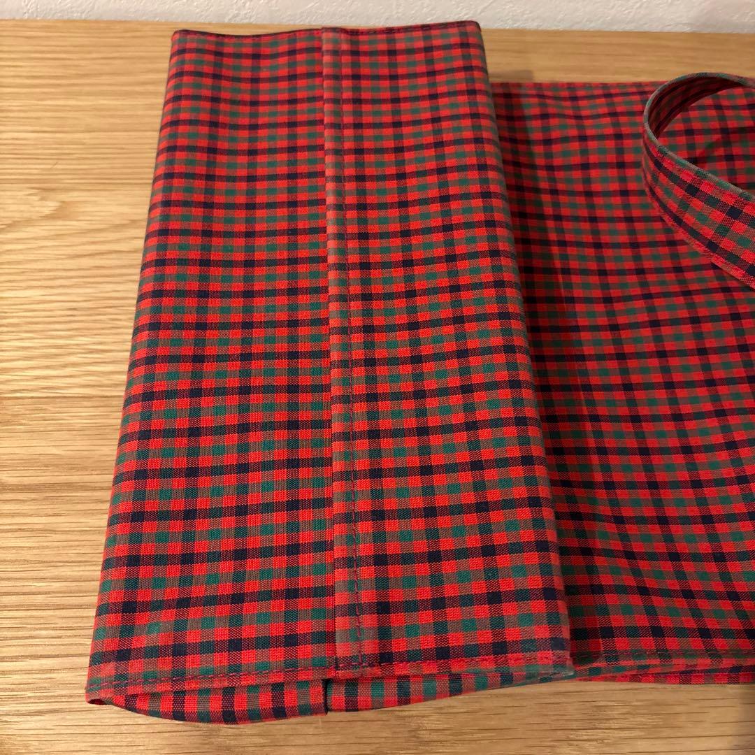 ファミリア　familiar 赤チェックトートバッグ大