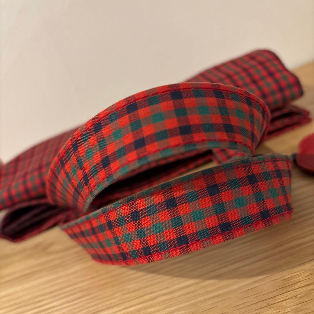 ファミリア　familiar 赤チェックトートバッグ大