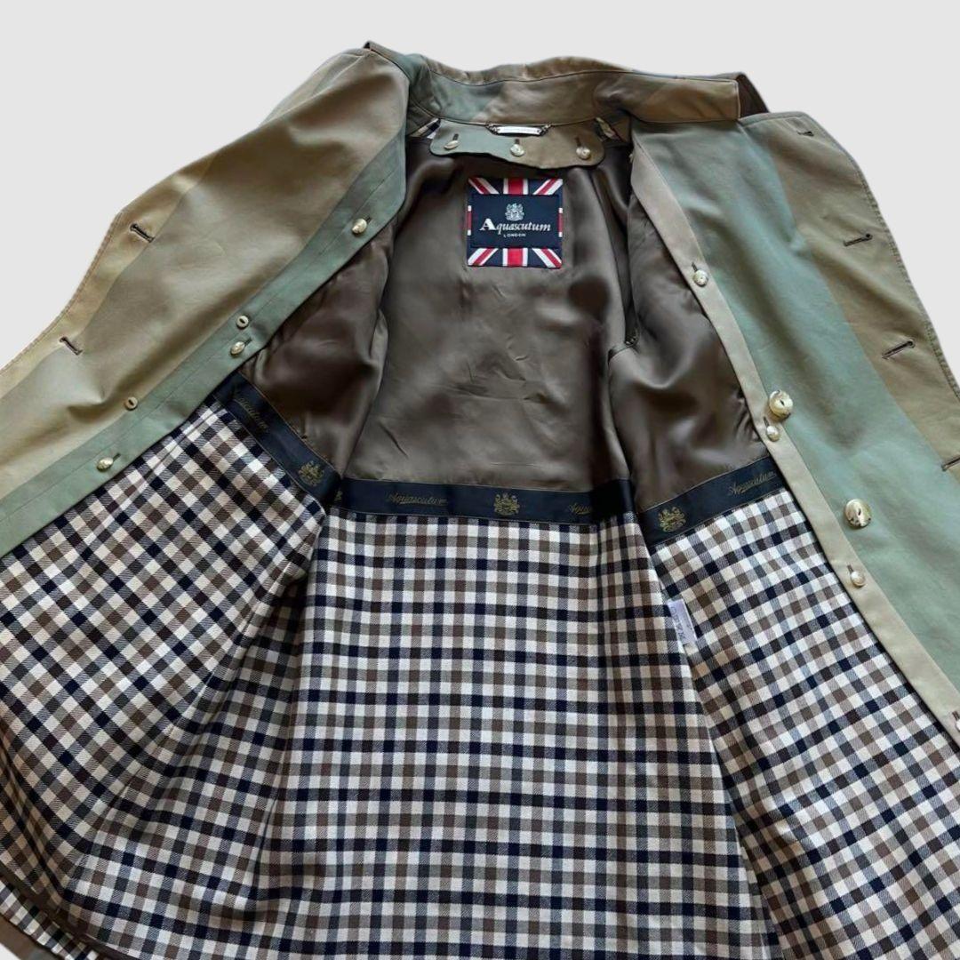 【美品】Aquascutum トレンチコート ウールライナー ベルト S