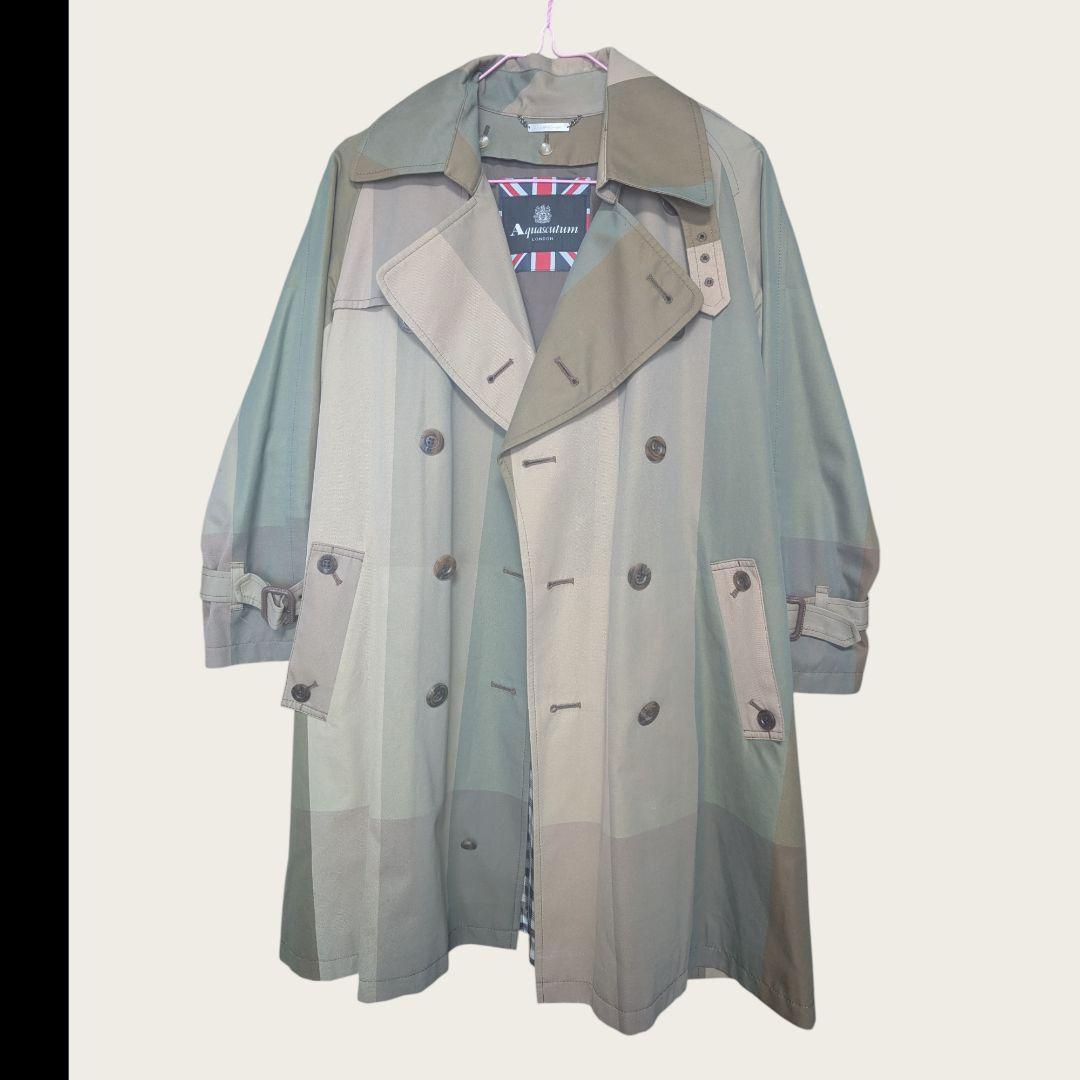 【美品】Aquascutum トレンチコート ウールライナー ベルト S