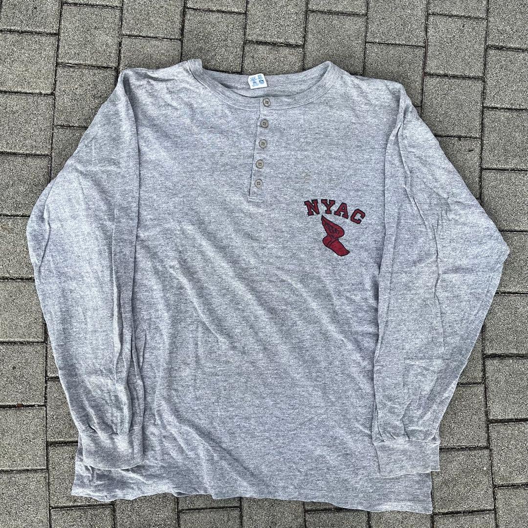 champion トリコタグ ヘンリーネック　長袖tシャツ 80s