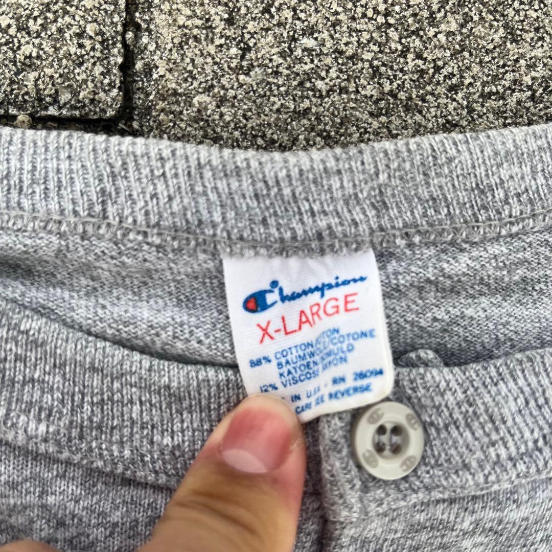 champion トリコタグ ヘンリーネック　長袖tシャツ 80s