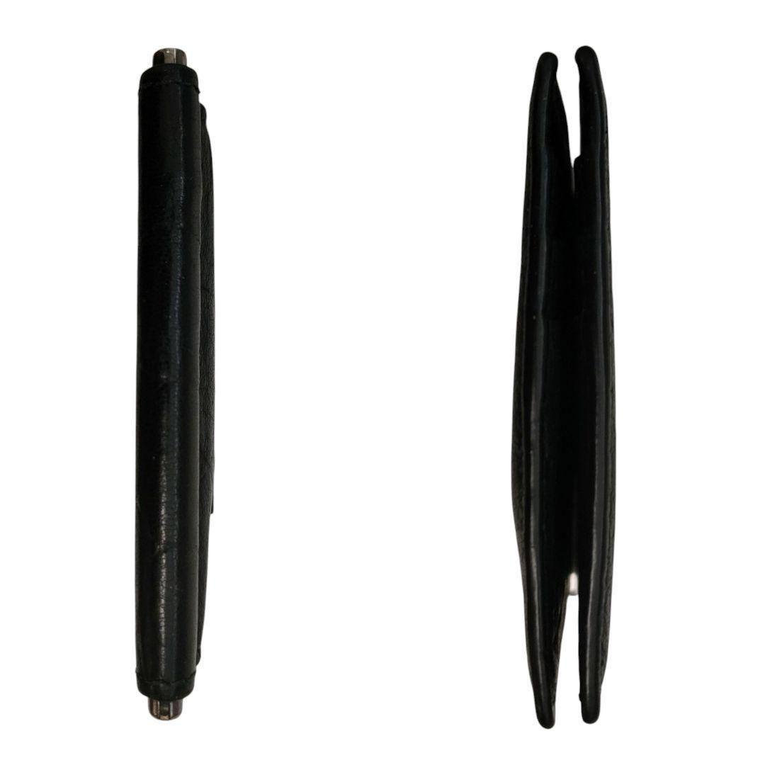 サンローラン　マネークリップ　カサンドラ　クロコ型押しレザー　ブラック　YSL