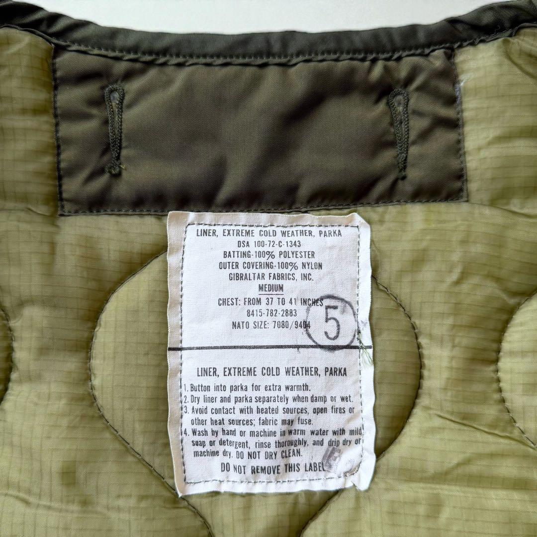 【極上デッドストック級】1972年製 米軍 M-65 フィッシュテイル ライナー