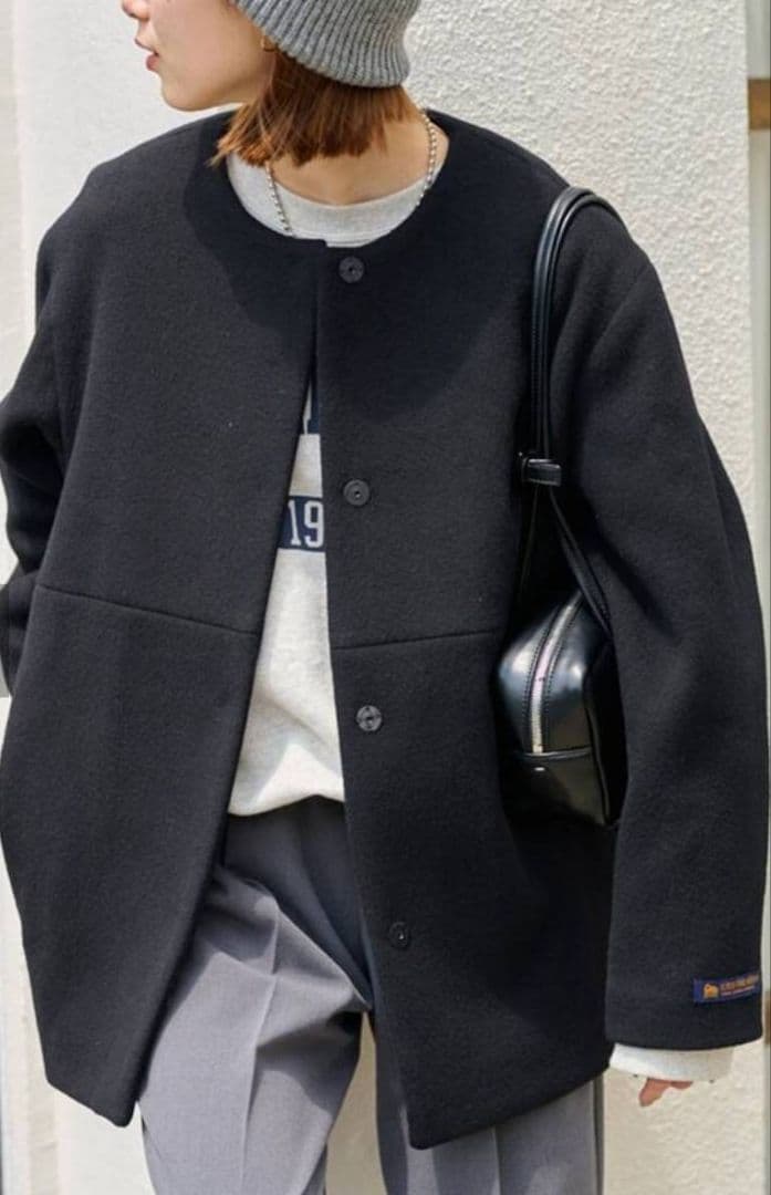 JOURNAL STANDARD relume ブラック ノーカラーコート