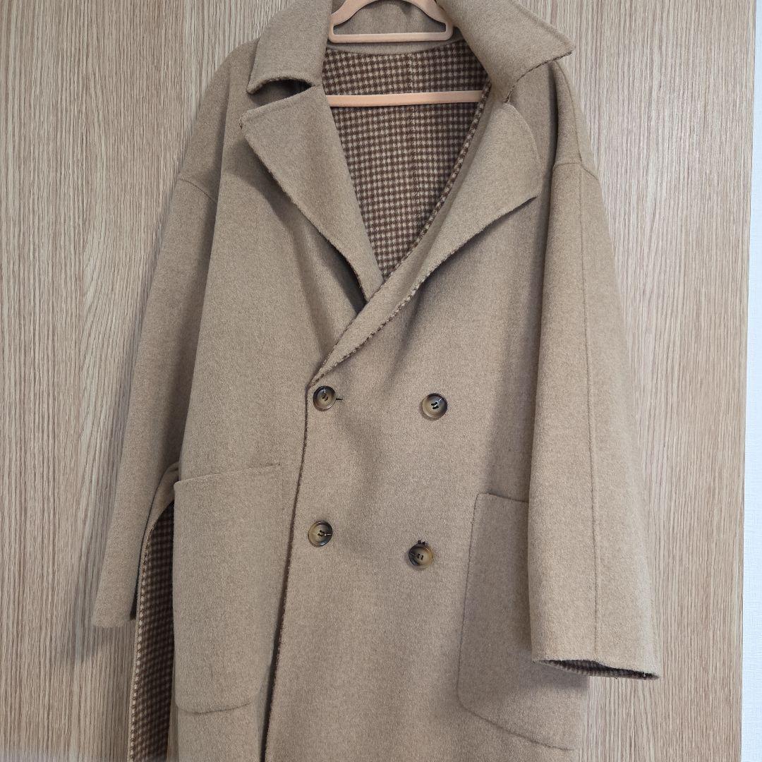 美品★regleamリグリーム リバーシブルチェックコート