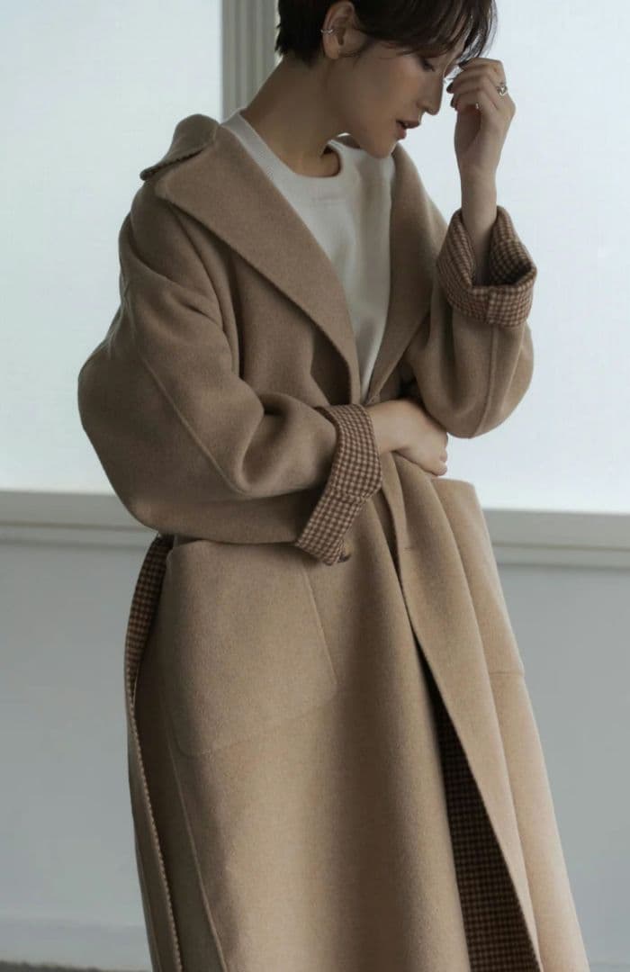 美品★regleamリグリーム リバーシブルチェックコート