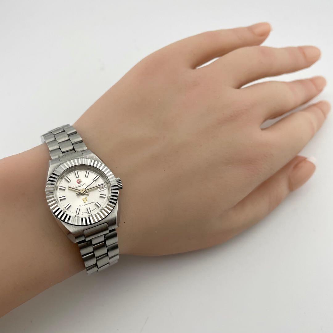 【稼働/自動巻き】ラドー　ゴールデンホース　腕時計　デイト　ヴィンテージ　超硬