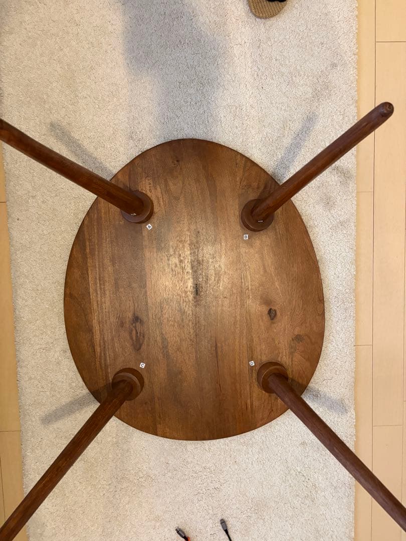 ZARA 面取り加工　ウッド　サイドテーブル