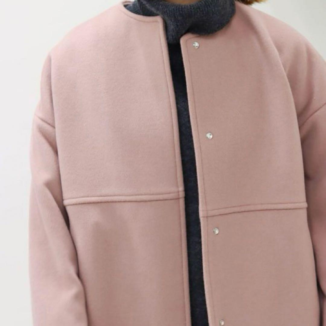 ジャーナルスタンダード スーパー140ビーバーノーカラーショートコート