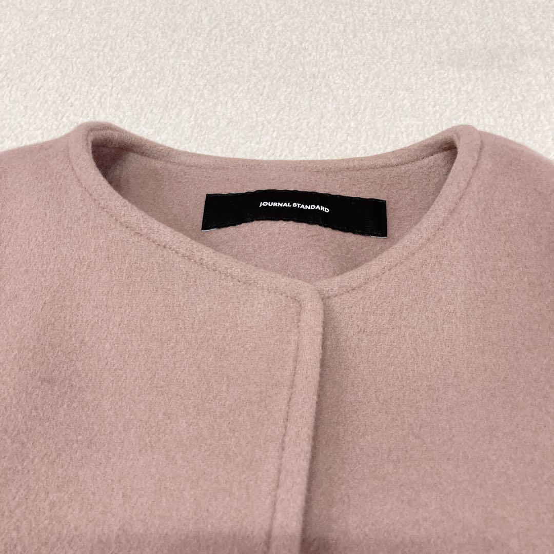 ジャーナルスタンダード スーパー140ビーバーノーカラーショートコート