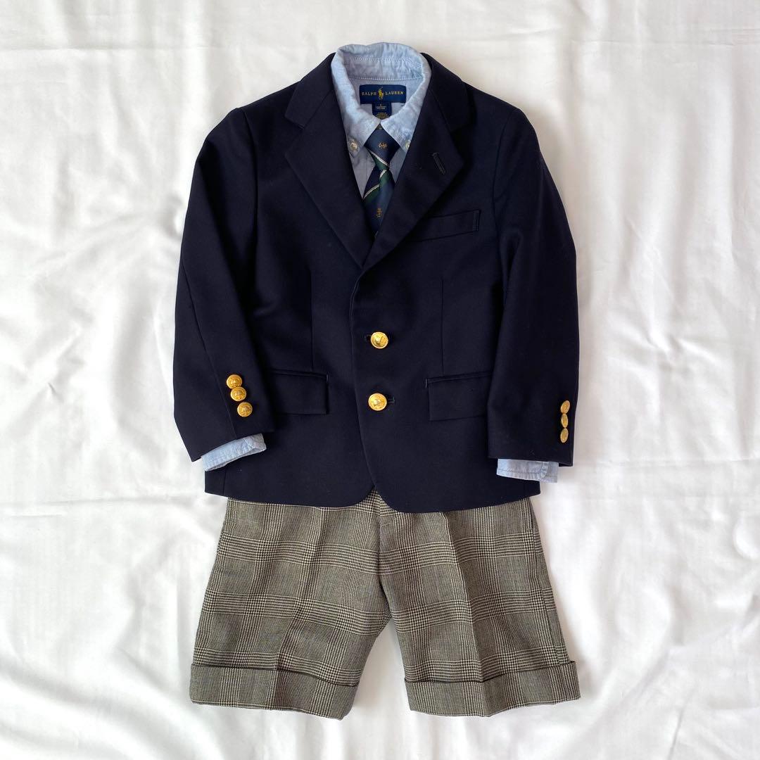 ポロラルフローレン　金ボタン紺ブレ フォーマル スーツ　セットアップ　110cm