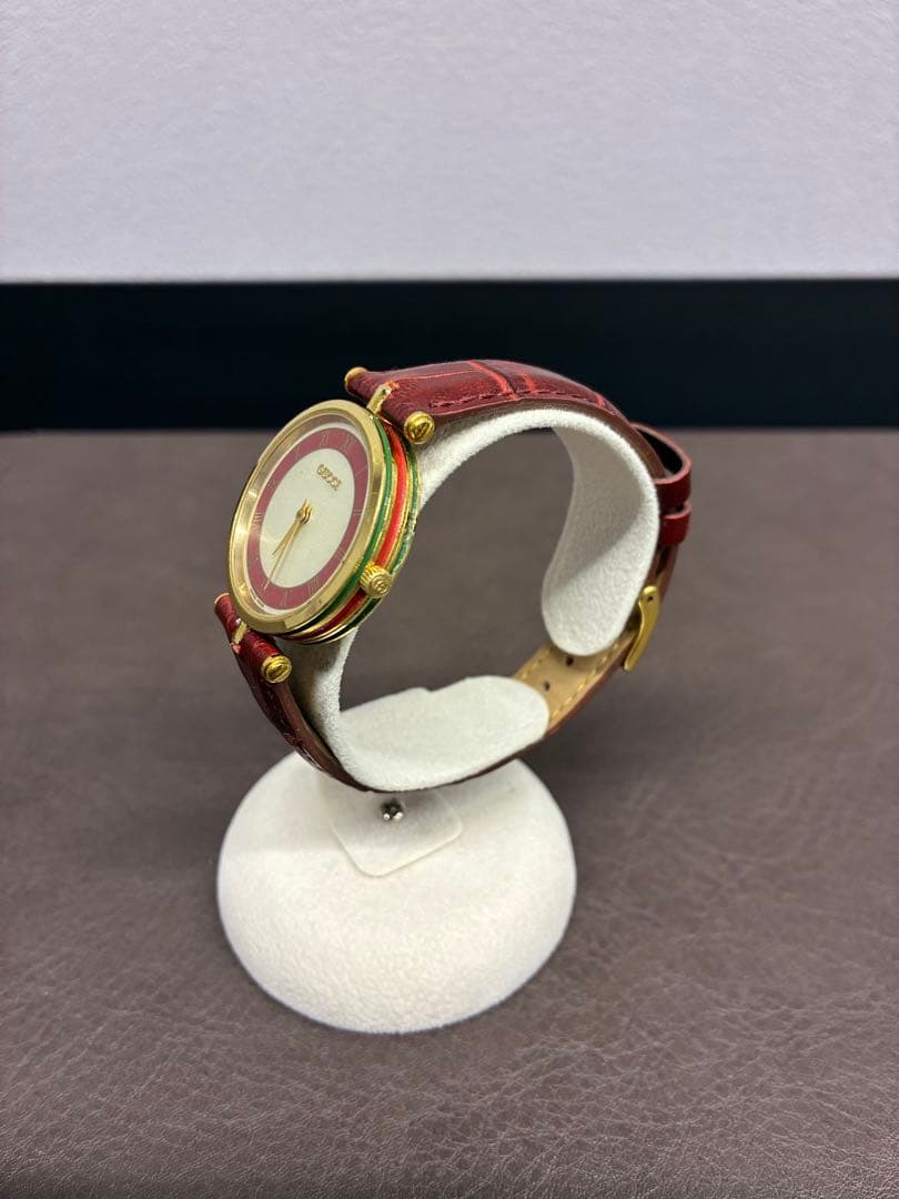 【最終値下げ！】GUCCI シェリーライン レッド 腕時計 稼働品
