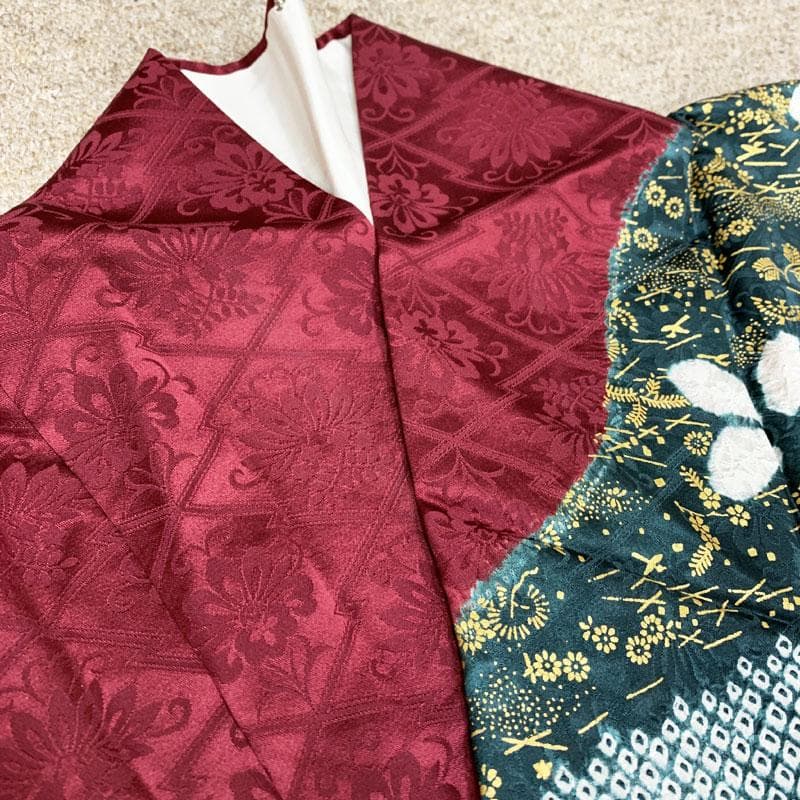 512z50☆振袖 身幅広め 古典柄 絞り染 金駒刺繍☆美品 成人式 結婚式