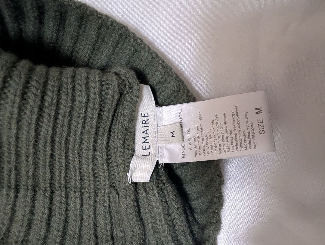 LEMAIRE HOOD LAMBSWOOL　バラクラバ　カーキ　ルメール