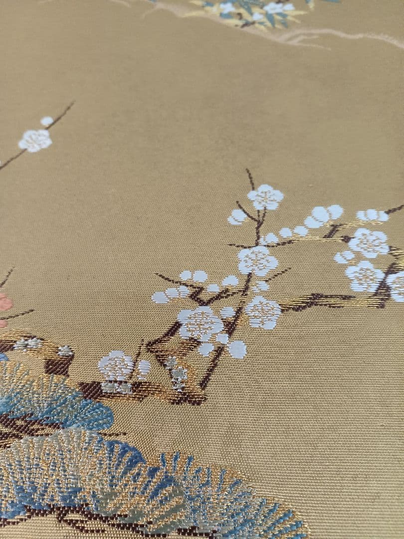 ［お太鼓柄］袋帯　新品未使用品　本金箔　宮中花車文　450cm O-015