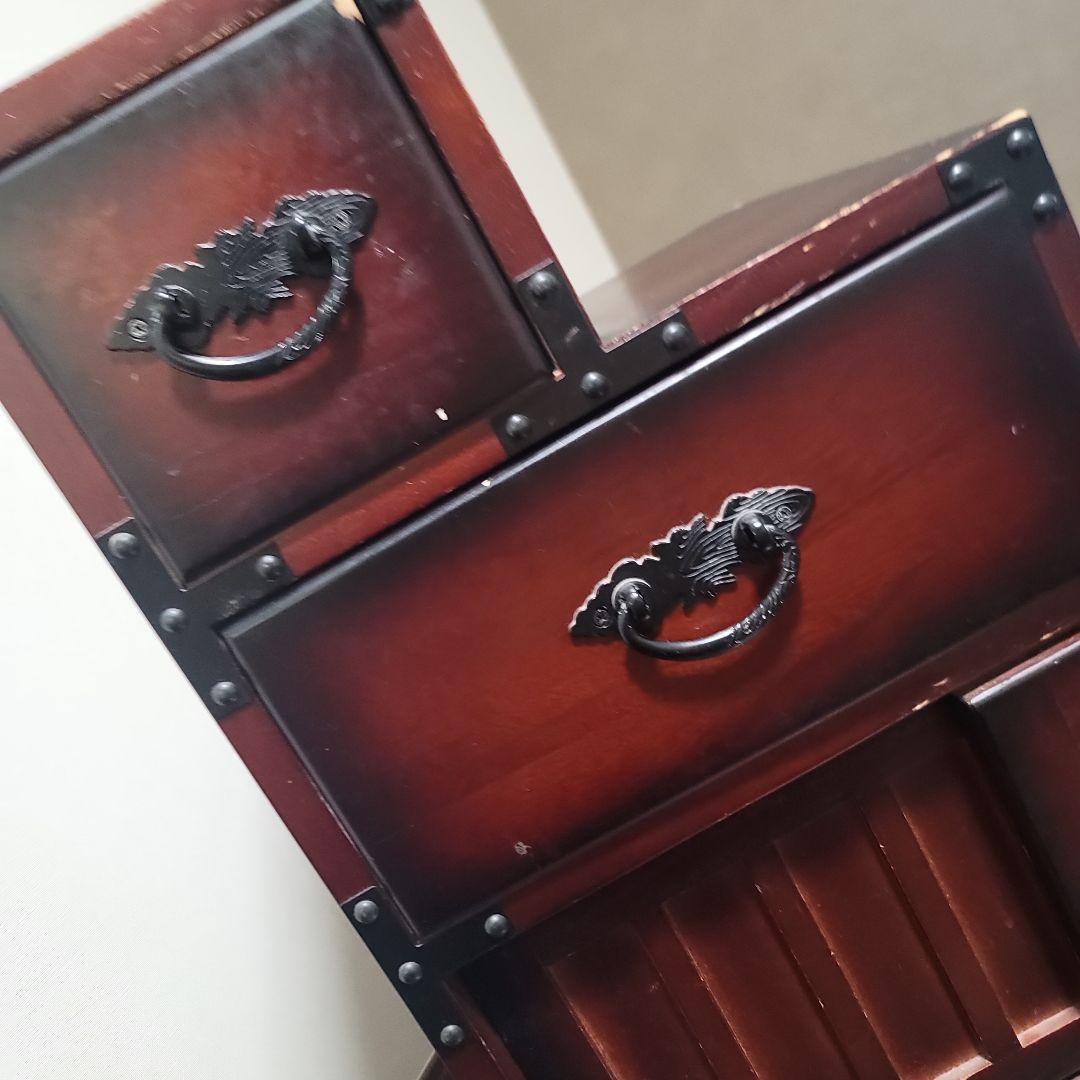 【タイムセール3/3まで】レトロ風階段箪笥