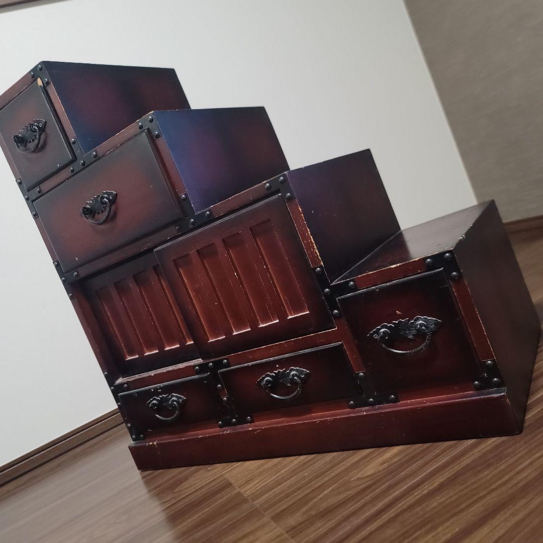 【タイムセール3/3まで】レトロ風階段箪笥