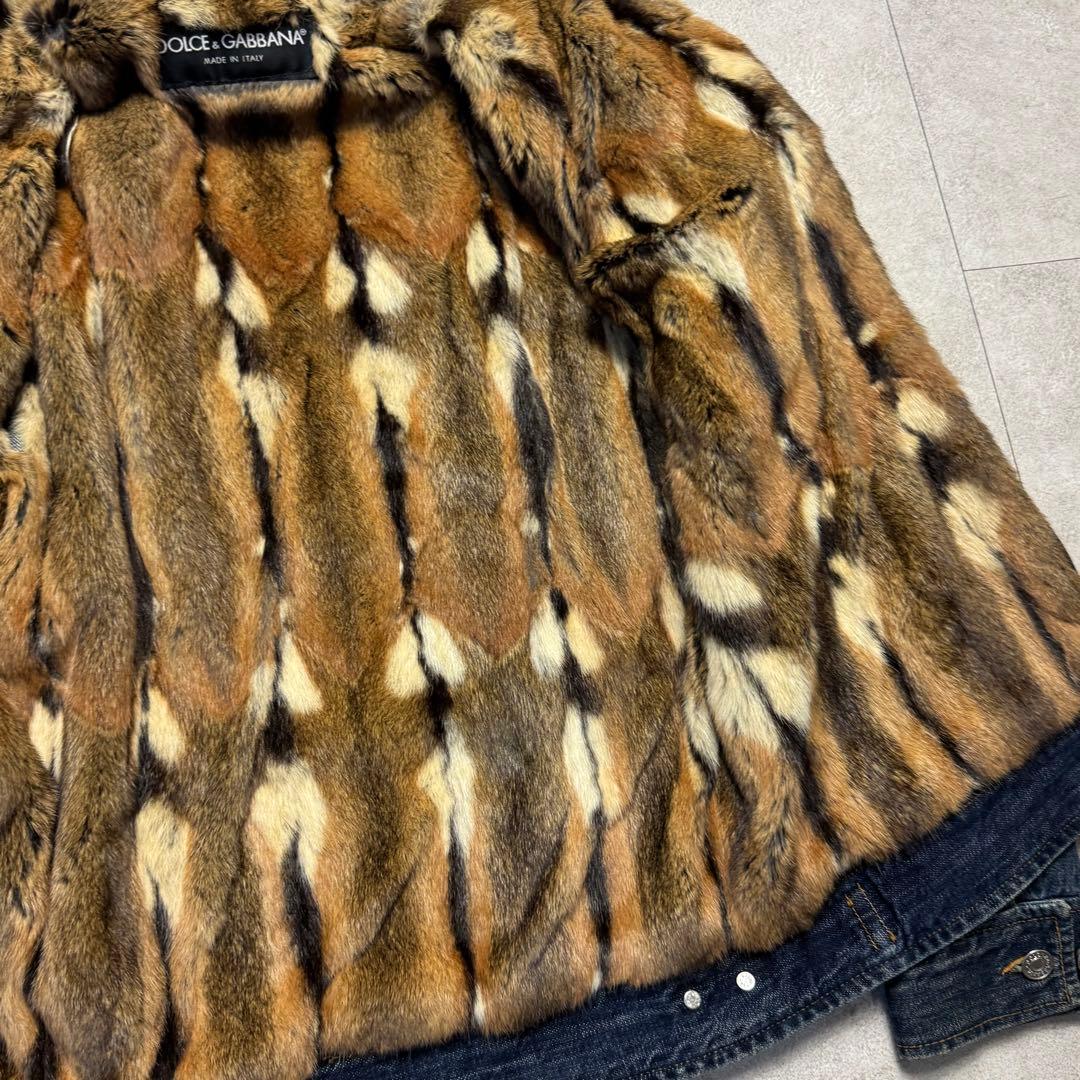 Dolce&Gabbana ハムスター ファー デニム ジャケット