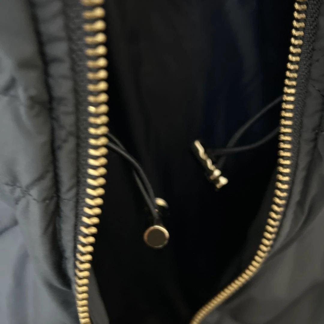 ハムちゃんブラック キルティングダウンベスト ゴールドファスナー