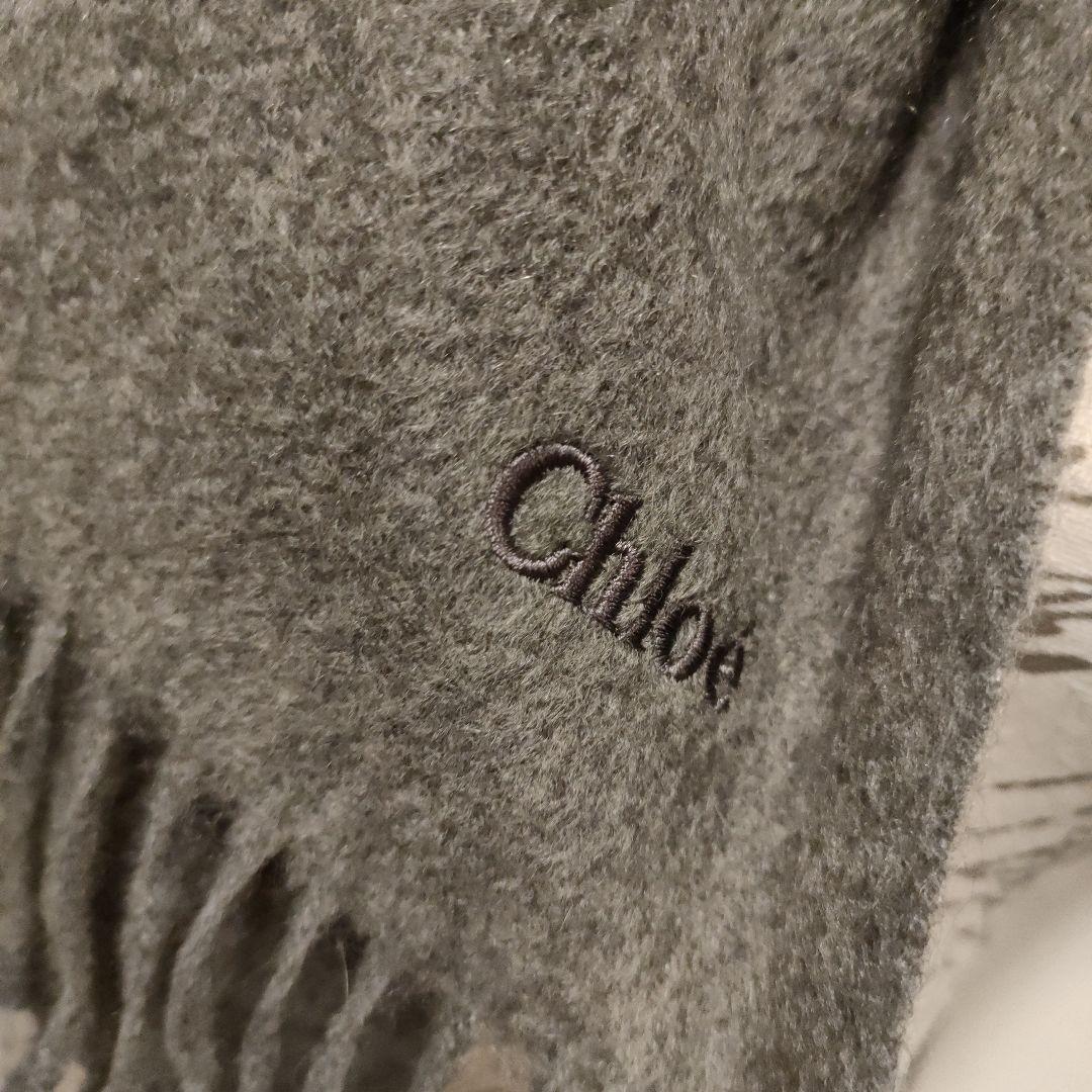 48 超美品　Chloe　クロエ　大判　マフラー　カシミヤ　ストール