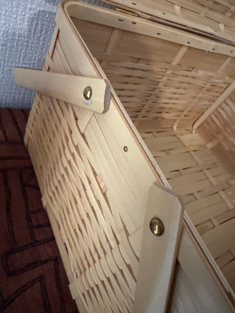 白竹　ピクニックバスケット　1点 竹かご 行楽　お弁当