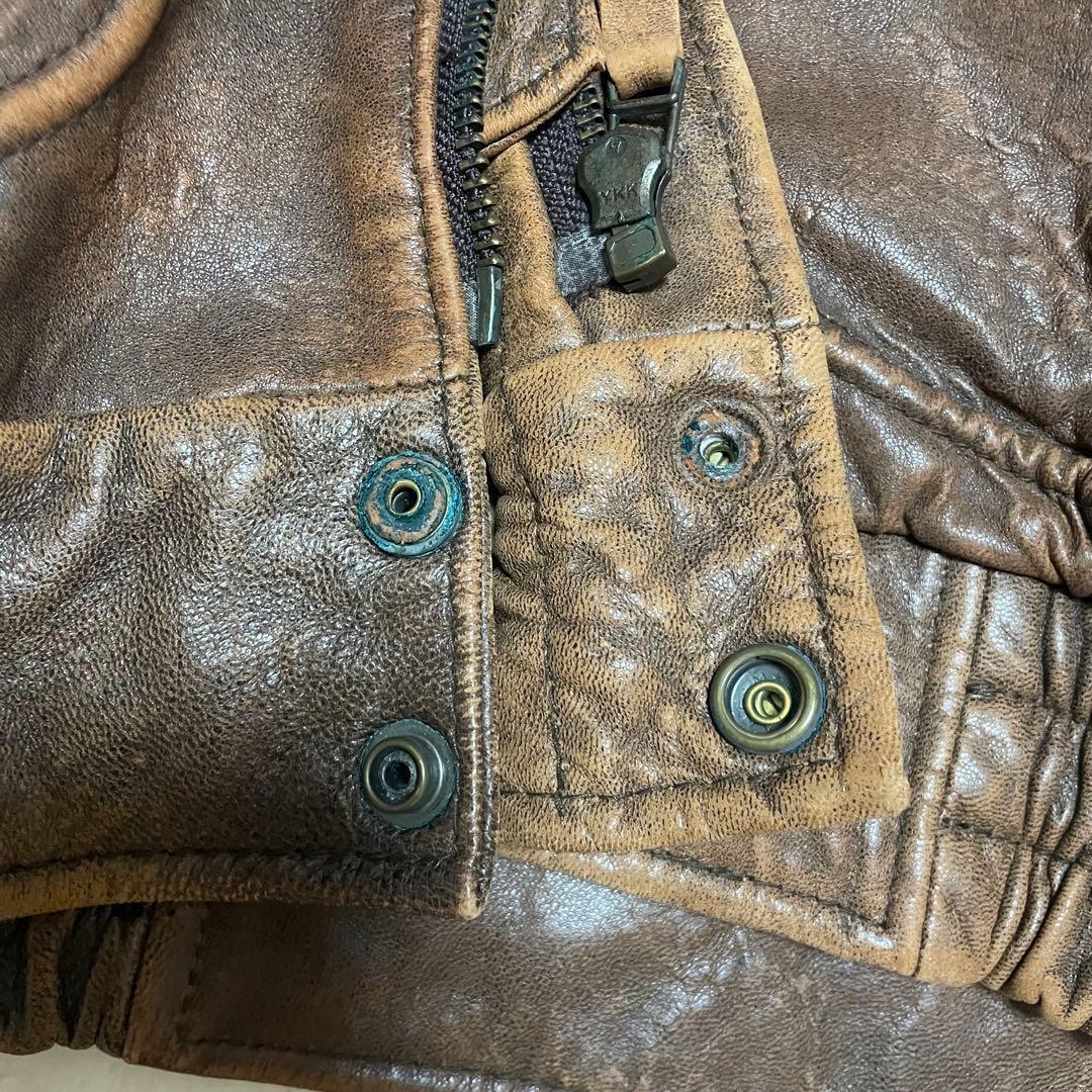 ヴィンテージ G-1 A-2 ラムレザージャケット Mサイズ ファー付き