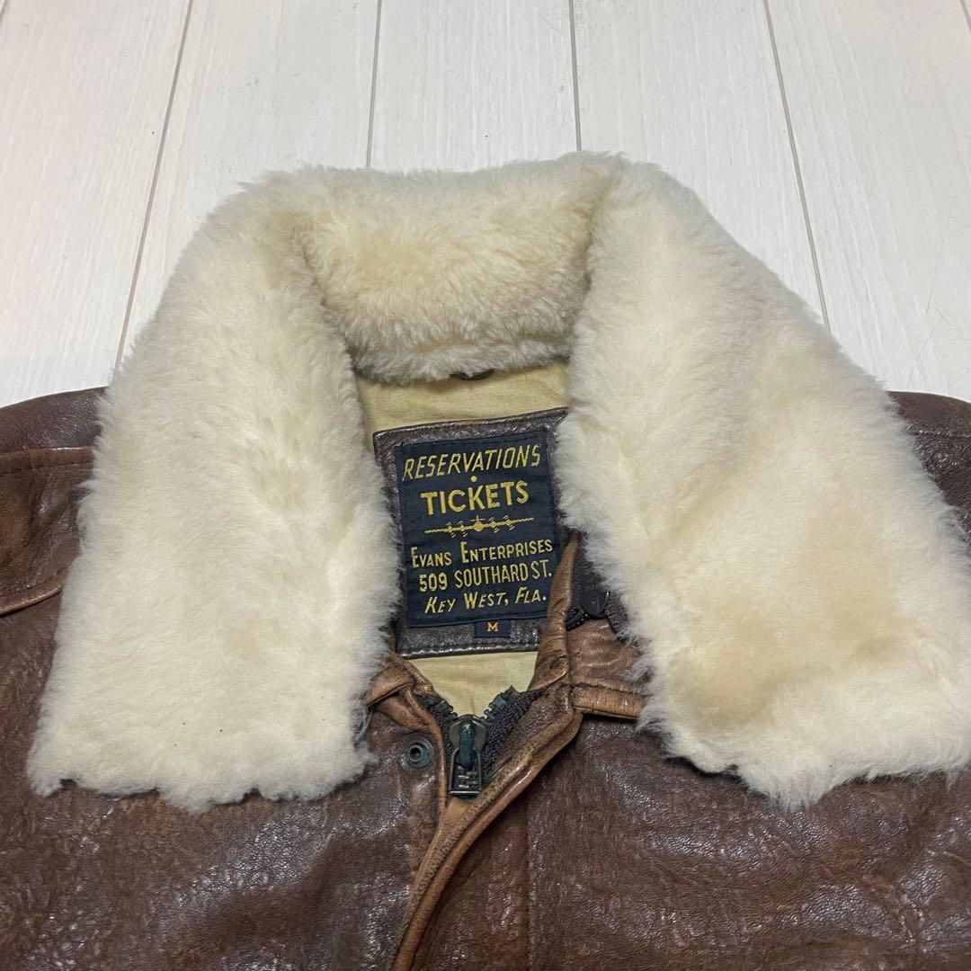 ヴィンテージ G-1 A-2 ラムレザージャケット Mサイズ ファー付き