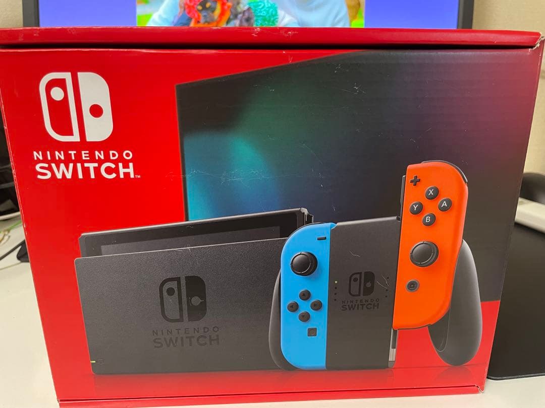 【美品】【未使用】Nintendo Switch 本体 青/赤 Joy-Con