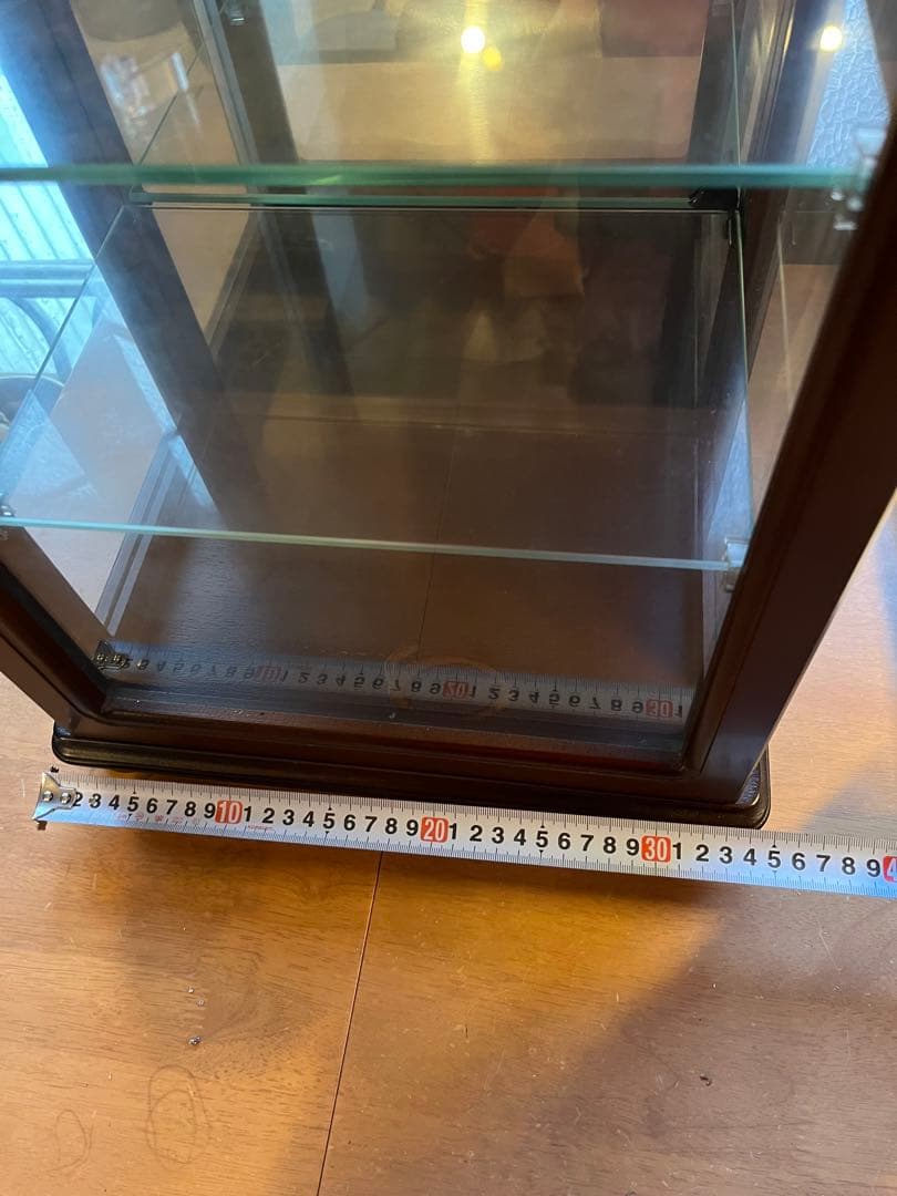 R ieさま専用　ダークブラウン ガラスキャビネット 4棚