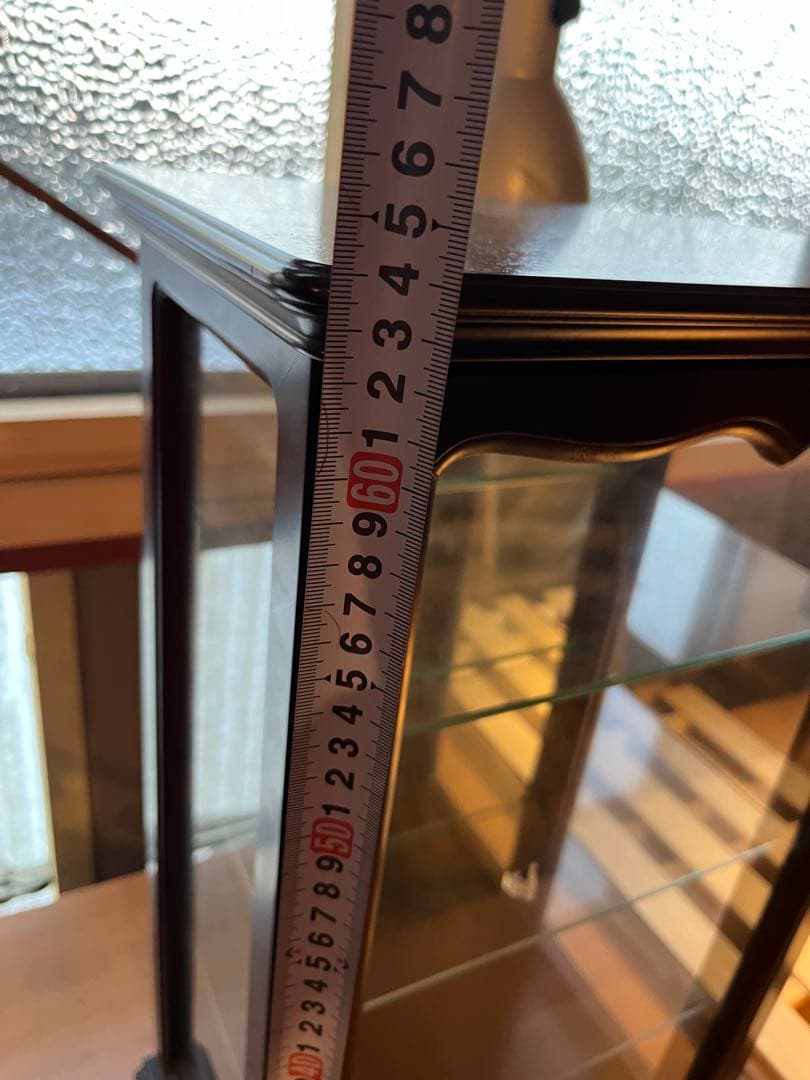 R ieさま専用　ダークブラウン ガラスキャビネット 4棚