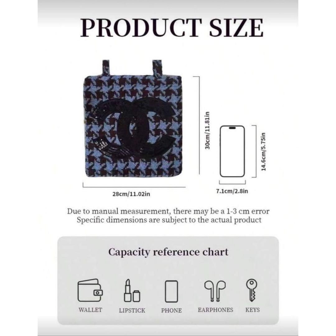 え*の様 【新品未使用】 CHANEL 千鳥格子 ブラック スパンコール トート