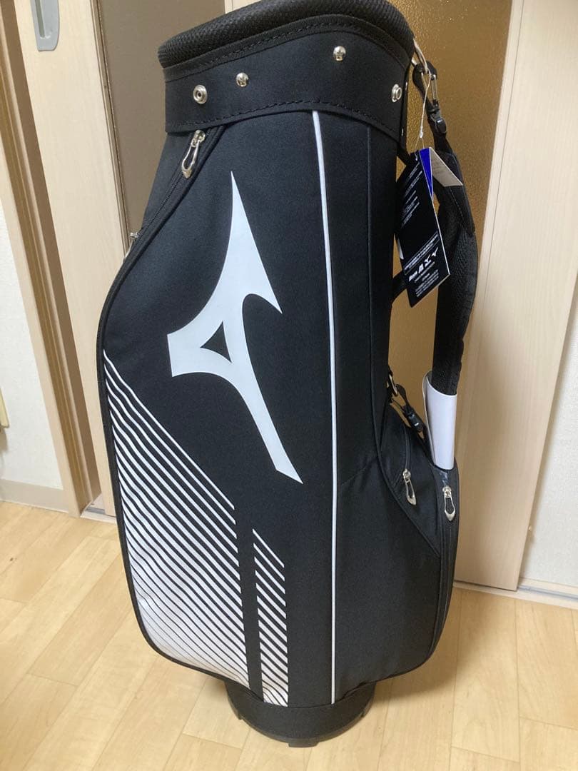 新品未使用　軽量キャディバッグ ミズノ　9.0型 ブラック×ホワイト