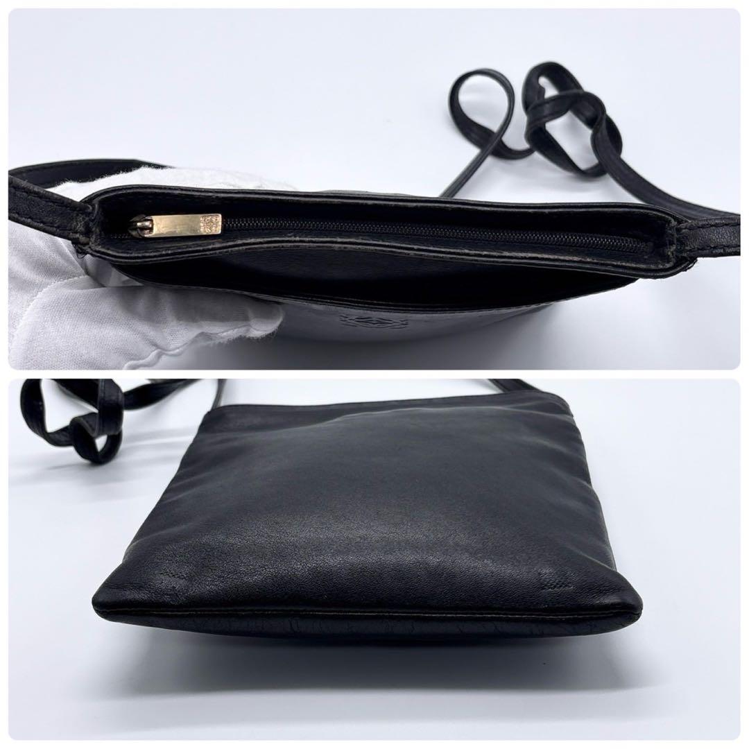 LOEWE ロエべ アナグラム ロゴ レザー ショルダーバッグ ブラック