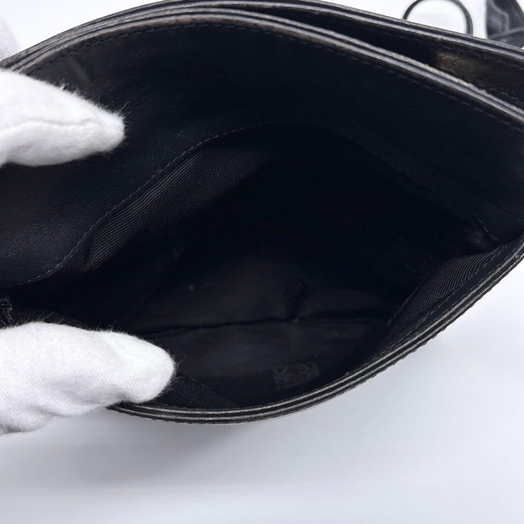 LOEWE ロエべ アナグラム ロゴ レザー ショルダーバッグ ブラック