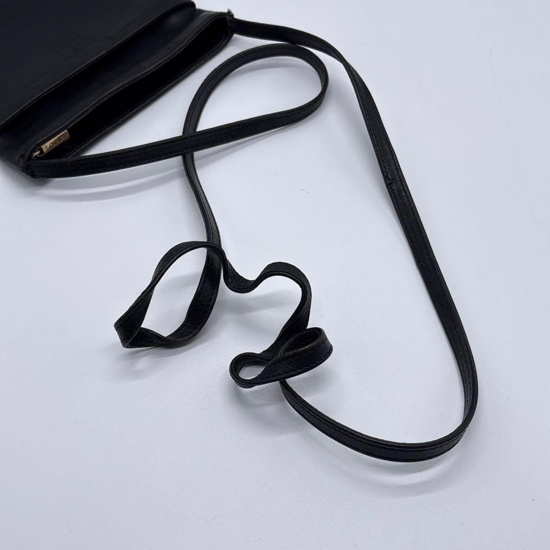 LOEWE ロエべ アナグラム ロゴ レザー ショルダーバッグ ブラック