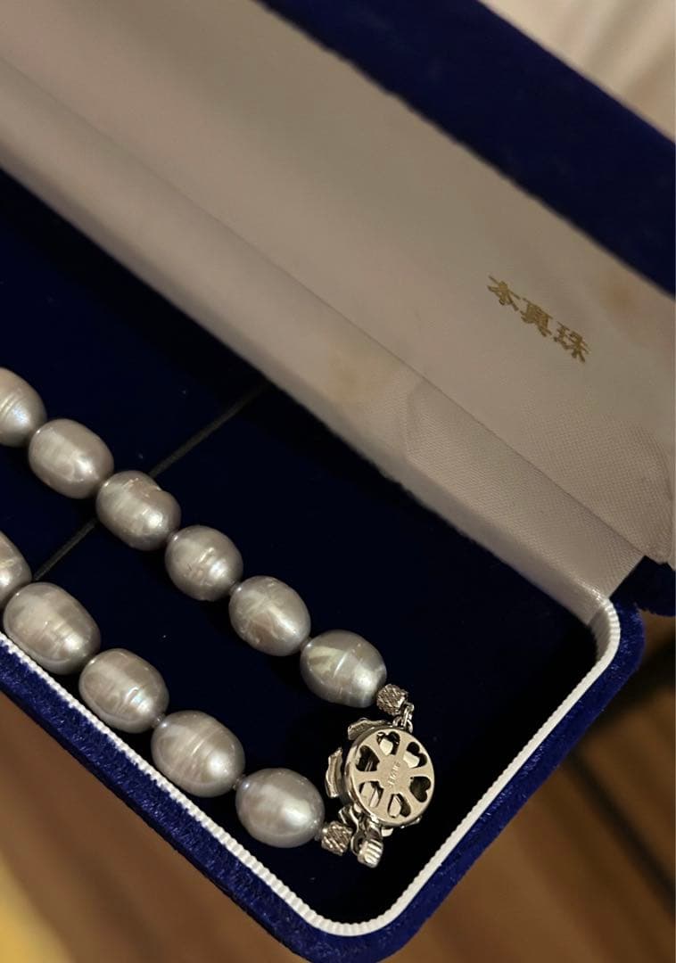 ふ*み様 希少大玉 バロックパールネックレス白蝶真珠　ビンテージ　silver刻