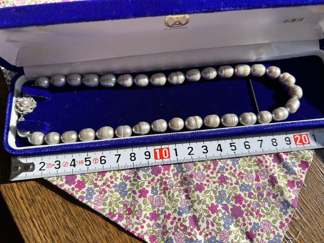 ふ*み様 希少大玉 バロックパールネックレス白蝶真珠　ビンテージ　silver刻