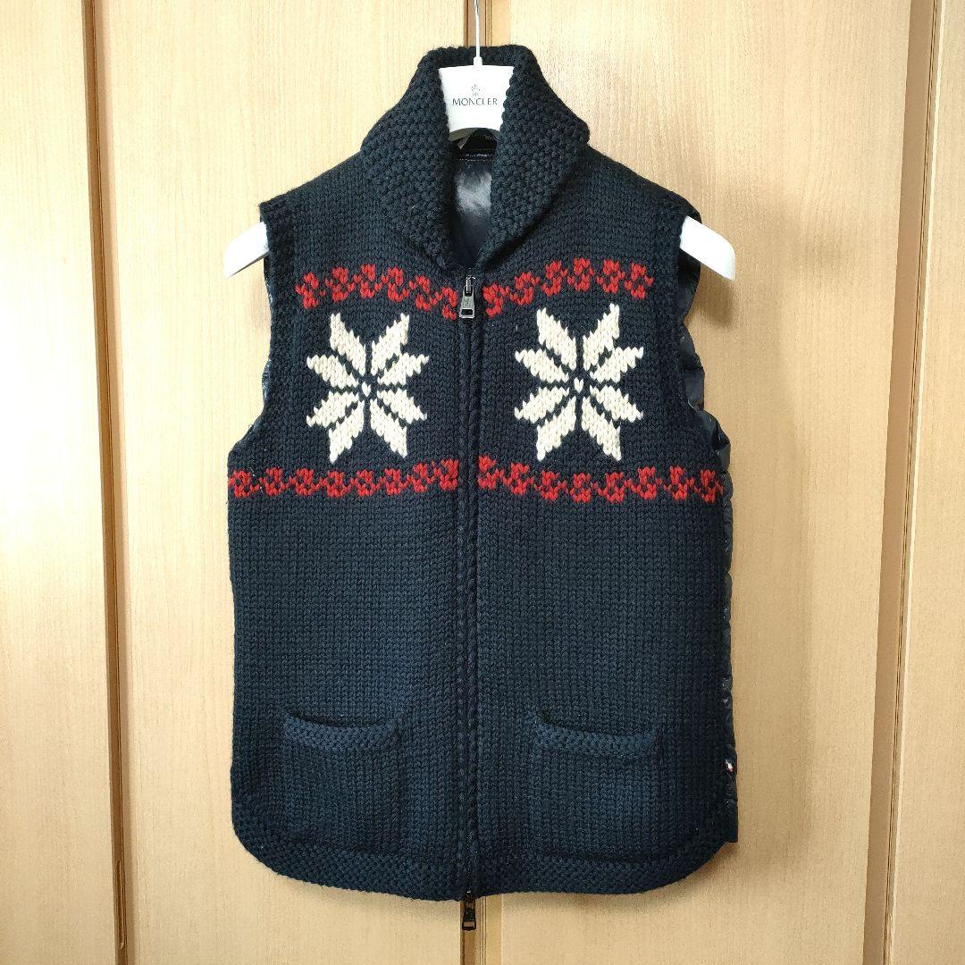 美品✨モンクレール ニット切替 ダウンベスト　MAGLIONE TRICOT