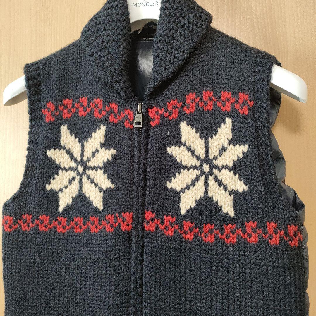 美品✨モンクレール ニット切替 ダウンベスト　MAGLIONE TRICOT