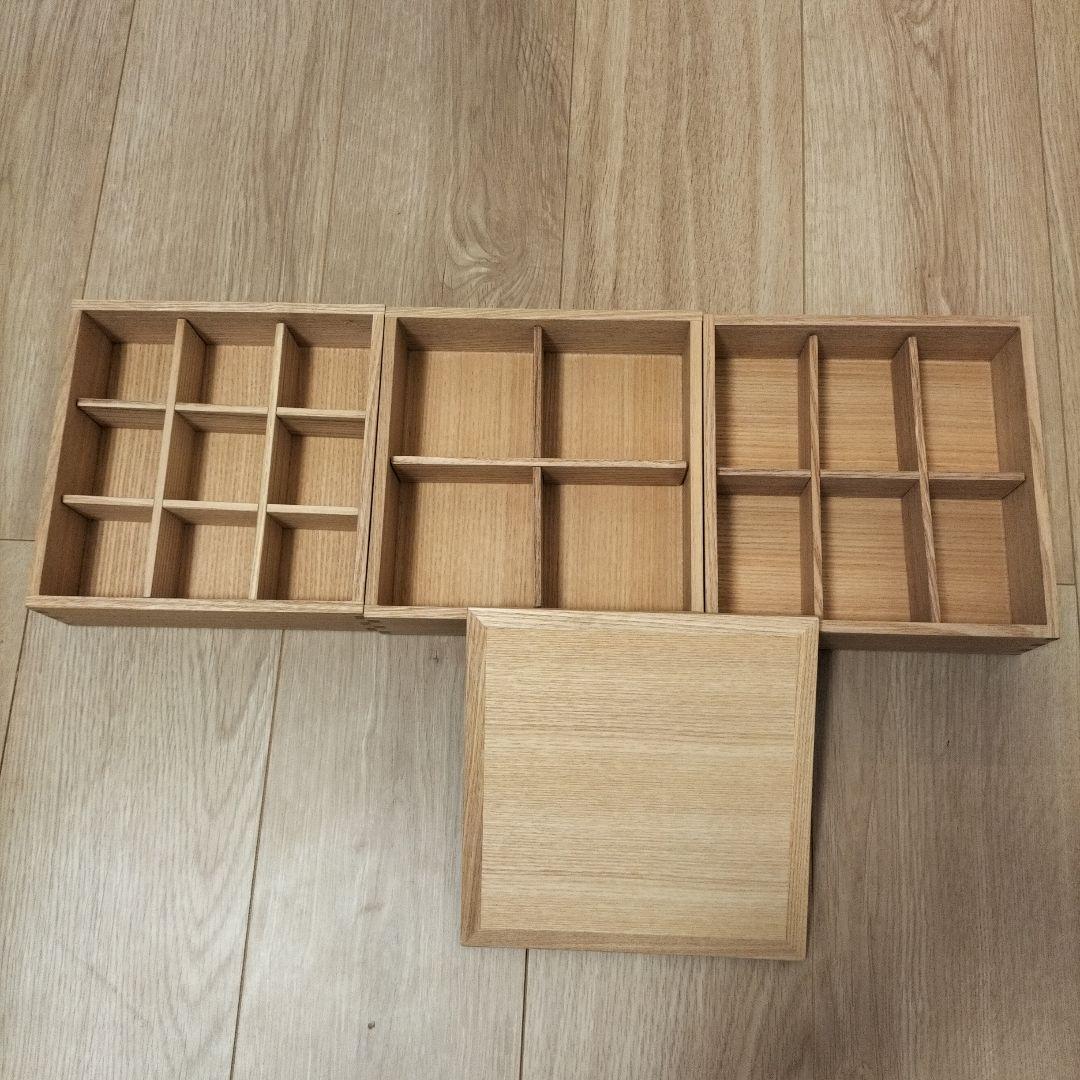 松屋漆器店　木製 3段重箱 仕切り付き