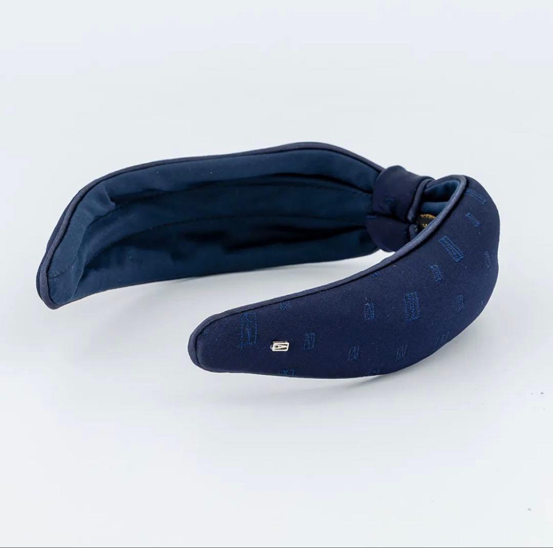 新品 アレクサンドル ドゥ パリ リボン カチューシャ ネイビー