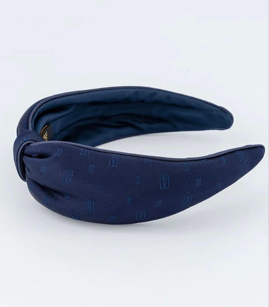 新品 アレクサンドル ドゥ パリ リボン カチューシャ ネイビー