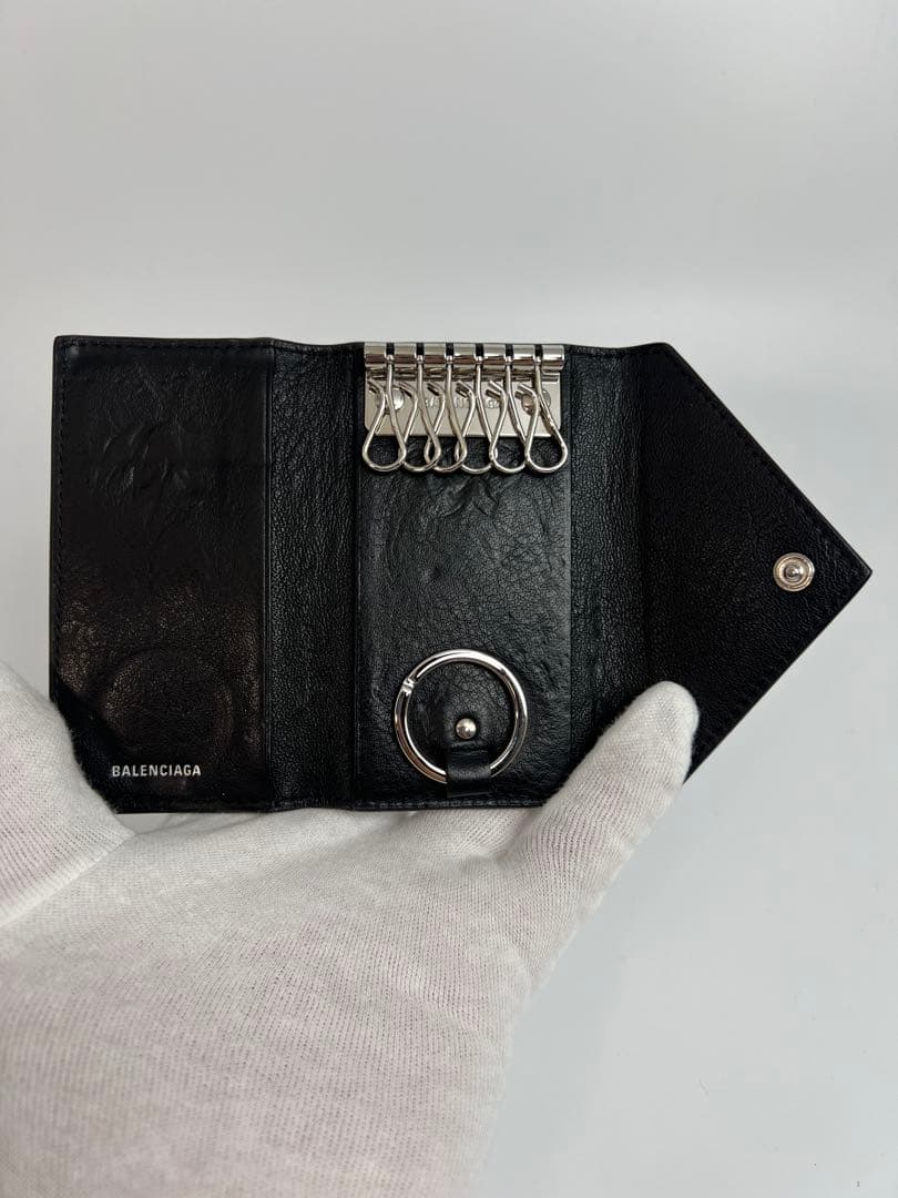 ✨美品✨BALENCIAGA バレンシアガ　ペーパー ６連キーケース ブラック