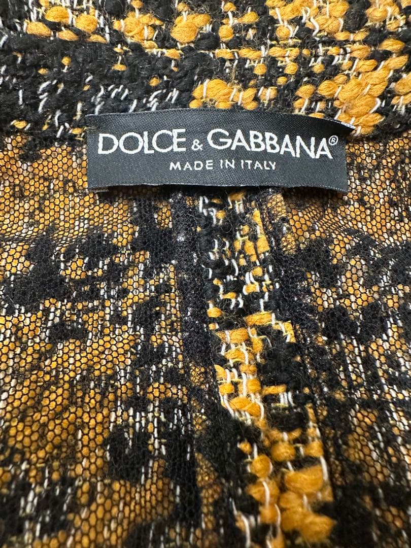 DOLCE&GABBANA ブラック/イエロー ツイードジャケット