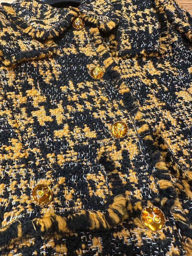 DOLCE&GABBANA ブラック/イエロー ツイードジャケット